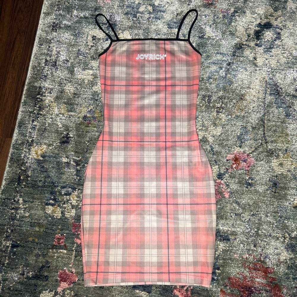 Joyrich LA pink plaid dress